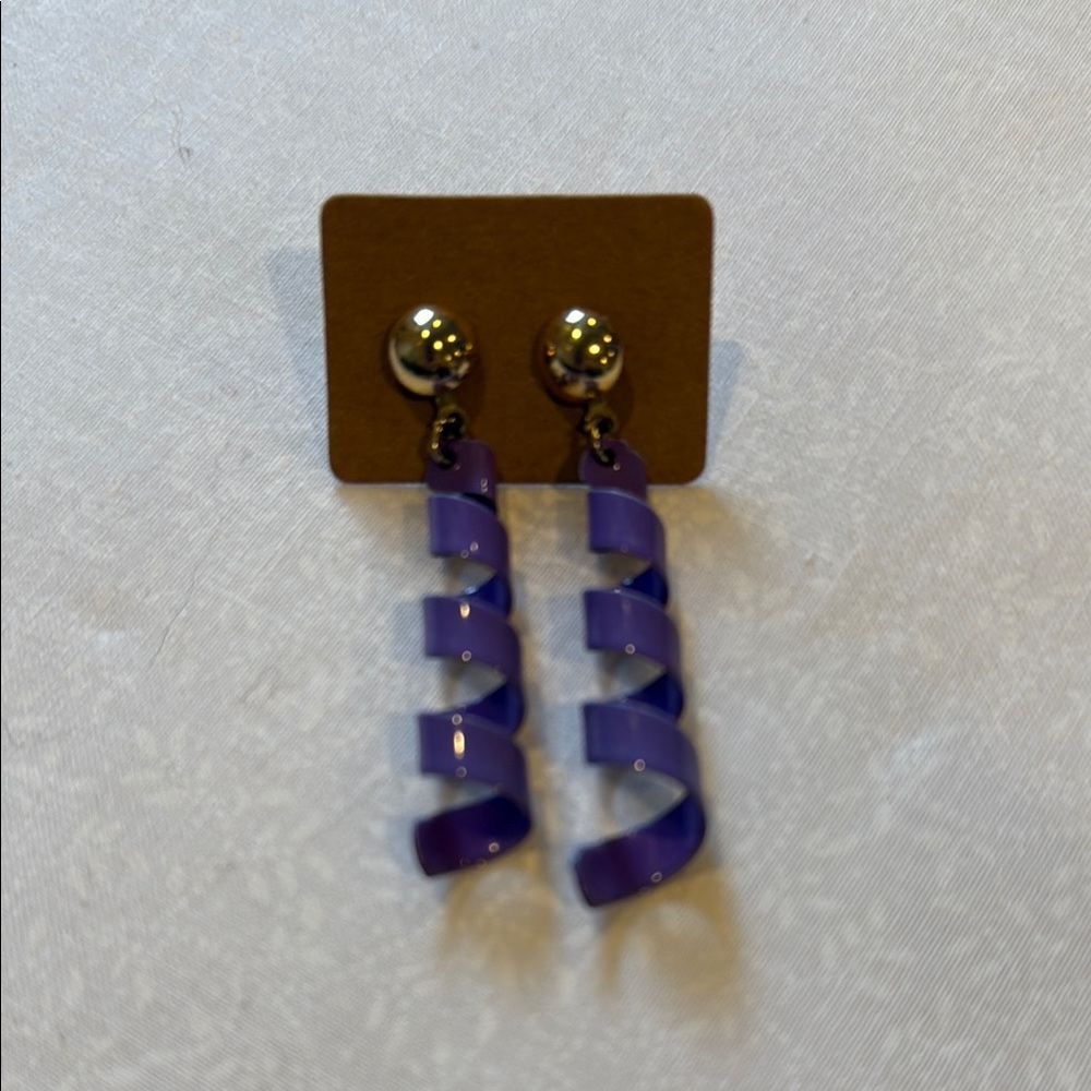 Purple‎ Spiral Drop Earrings